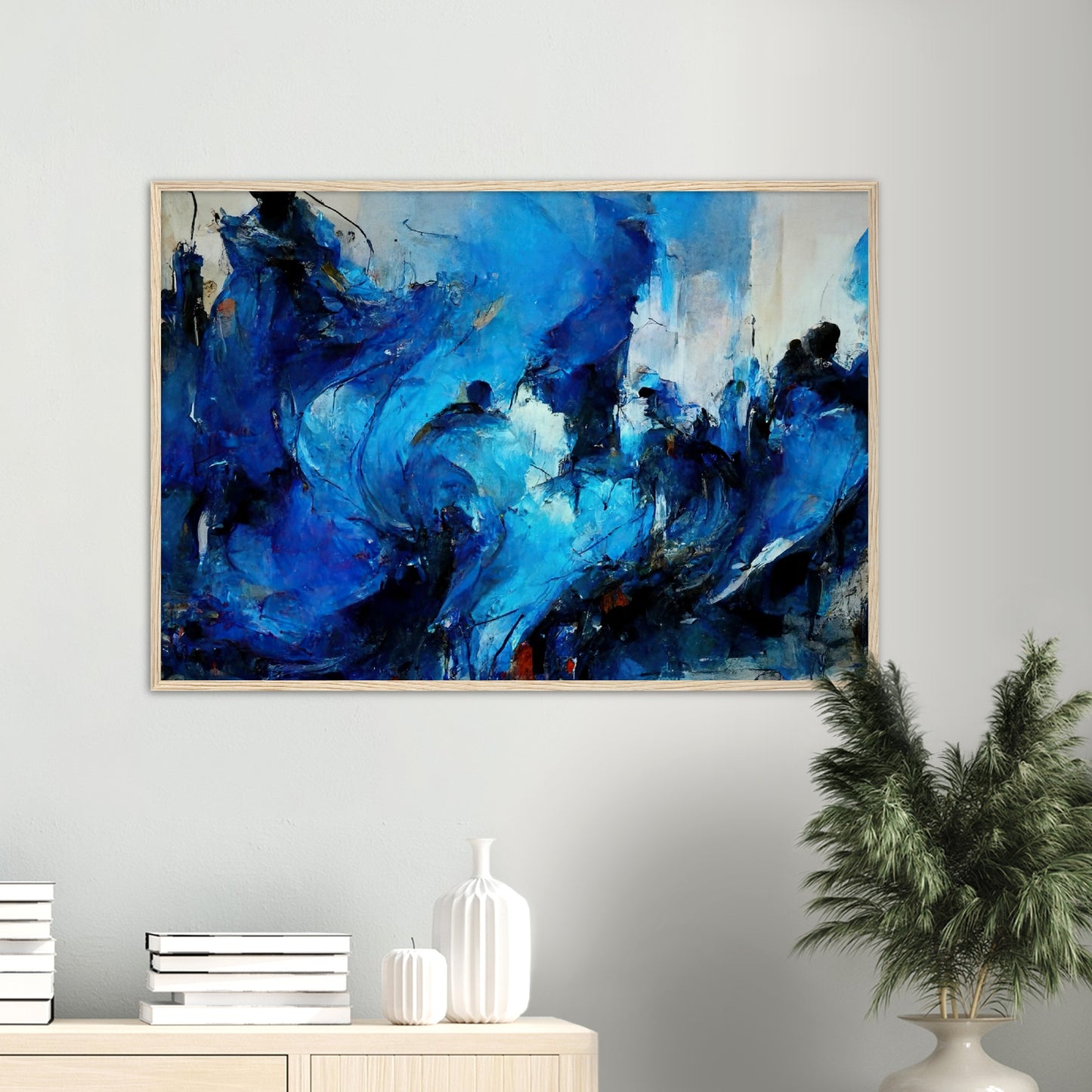 Poster mit Holzrahmen in Museumsqualität - Blue Revolution - Art of Cubism - Fineart - Peace - Wandkunst - Mankind - Poster with frame - Abstract Blue Kollektion - artwork - art brand - printed cup personalized - pixelboys - Kunstdrucke - wandbilder - wall art - Kunst auf Tassen - vintage art - Office Poster - Gastrotassen - Wanddekoration - Geschenkidee - political peace - freedom - uno - Geschenkidee - Acrylkunst - blauhelme - Geschenkidee - Office Poster - Acryldruck -