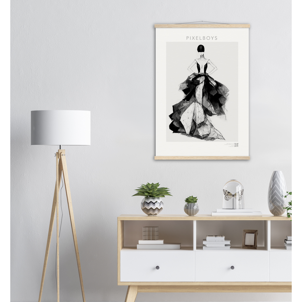 Haute Couture - Poster Set mit Leisten aus Holz - Haute Couture - No. 7 - "Rose" - Künstler: "The Unknown Artist Nb. 517" Wandbilder - Pixelboys - Atelier - Milano - Berlin - Munich - Madrid - New York - Dubai - Paris - Tokio - Rom - Lisbon - Ottawa - Melbourne -