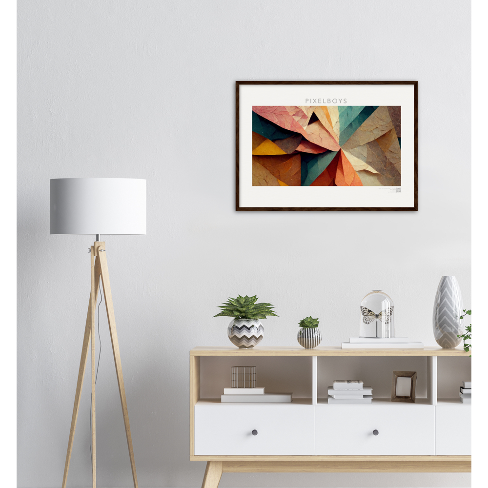 Poster Set mit Rahmen aus Holz - Paper Fall-No. 3: "Autumn Swirl" - "Herbstwirbel" - Künster: John Grayst - Pixelboys - Herbst Poster - Herbst Motive - Poster & Wandbilder - Online Shop - Kaufen Sie hier Ihr neues Poster Set -