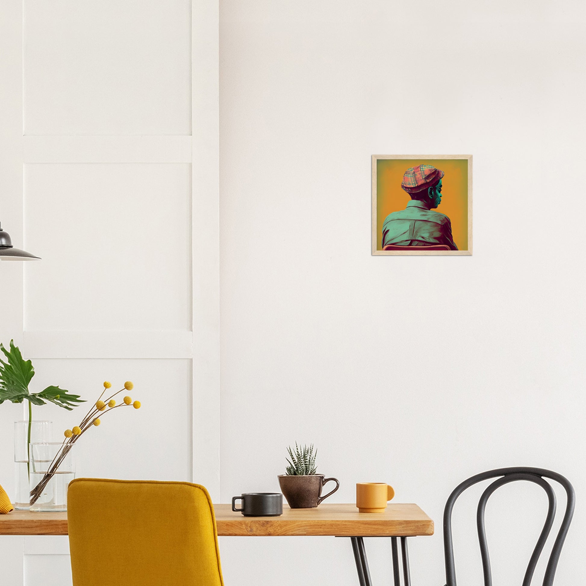 Poster mit Rahmen (Holz) - in Museumsqualität - Listening - The Father - Conrad - rasism - motherhood - Posterleisten - USA - Fineart - Posterrahmen  - Wandkunst - Holzrahmen - Poster with frame - people of color - artwork - art brand - printed cup personalized - Holzleisten - pixelboys - Kunstdrucke - wandbilder - wall art - Kunst auf Tassen  - Office Poster - Gastrotassen - Wanddekoration - Acrylkunst - Geschenkidee - Office Poster - Acryldruck - Abstrakte Kunst - Family Art -