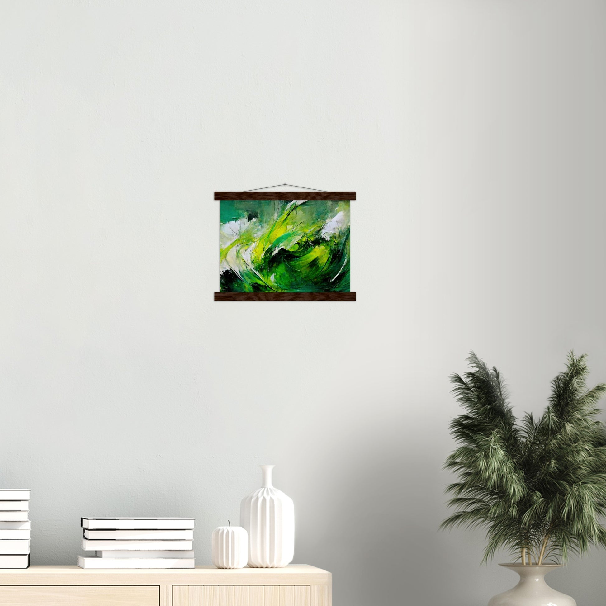 Poster mit Leisten (Holz) in Museumsqualität - Green Storm - Ölgemälde - Grüner Sturm - Abstract - Klima - Planet - Fineart - Green Sea - Wandkunst - Holzleisten - Poster with frame - Abstract Green Kollektion - artwork - art brand - printed cup personalized - pixelboys - Kunstdrucke - wandbilder - wall art - Kunst auf Tassen - Office Poster - Gastrotassen - Wanddekoration - Fineart  - Colorfull - Dynamic - Geschenkidee - Acrylkunst - Geschenkidee - Office Poster - Acryldruck - Abstrakte Kunst -