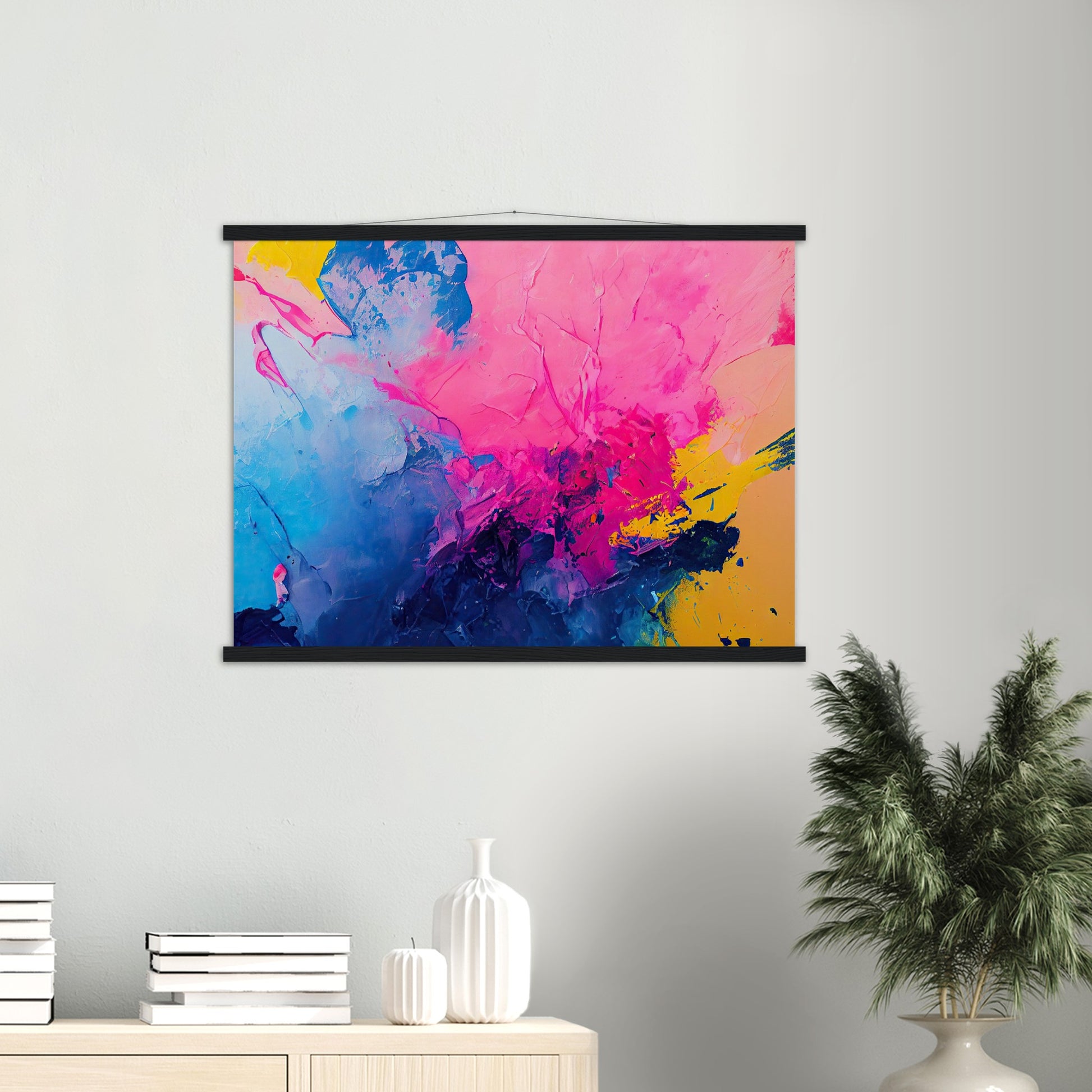 Poster mit Leisten (Holz) in Museumsqualität - Color Splash - Cubism of Art - Fineart - bunt - Wandkunst - Colorfull - Poster with frame - Abstract Blue Kollektion - artwork - art brand - printed cup personalized - pixelboys - Kunstdrucke - wandbilder - wall art - Kunst auf Tassen - vintage art - Office Poster - Gastrotassen - Wanddekoration - Geschenkidee  - political peace - Baloon - Geschenkidee - Acrylkunst - Geschenkidee - Office Poster - Acryldruck - Abstrakte Kunst