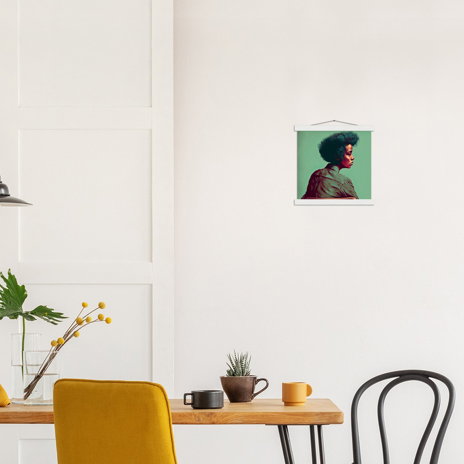 Poster mit Leisten (Holz) in Museumsqualität - Listening - The Mother - rasism - motherhood - Posterleisten - USA - Fineart - Posterrahmen  - Wandkunst - Holzrahmen - Poster with frame - people of color - artwork - art brand - printed cup personalized - Holzleisten - pixelboys - Kunstdrucke - wandbilder - wall art - Kunst auf Tassen  - Office Poster - Gastrotassen - Wanddekoration - Acrylkunst - Geschenkidee - Office Poster - Acryldruck - Abstrakte Kunst - Family Art -