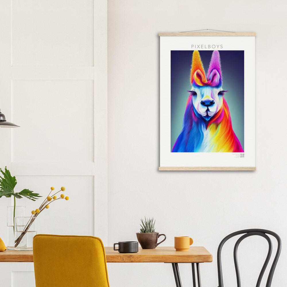 Poster mit Leisten - Karma Lama No. 2 - "Edna" - Wandbild - Edna Erverage - LGBTQI+ - Christopher Street Day - Pride Month - Lesbian - Gay - Bisexual - Transgender - Queer & Intersexual - rainbow flag - unicorn - einhorn - rainbow - regenbogen - heteronormativity - Drag Queens - Asexual - Künstler: "John Grayst" - Pixelboys - Atelier - Wandbild - Museum - Germany - Berlin - USA - America - New York City - Los Angeles - Chicago - Houston - Phoenix - Philadelphia - Paris - Rom -