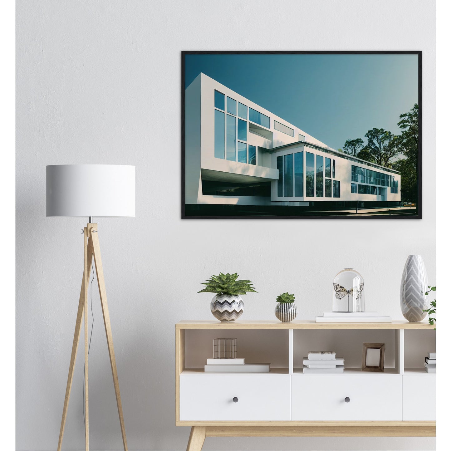 Poster mit Rahmen (Holz) - Museumsqualität - Modern Architecture - Barcelona - Fineart - Wandkunst - Poster with frame - vintage architecture - future architecture spain - home castle - artwork - art brand - printed cup personalized - pixelboys - madrid - Kunstdrucke - wandbilder - wall art - Kunst auf Tassen - Office Poster - Gastrotassen - Wanddekoration - Geschenkidee - Skyline - Barcelona - city Architecture - urbanism -