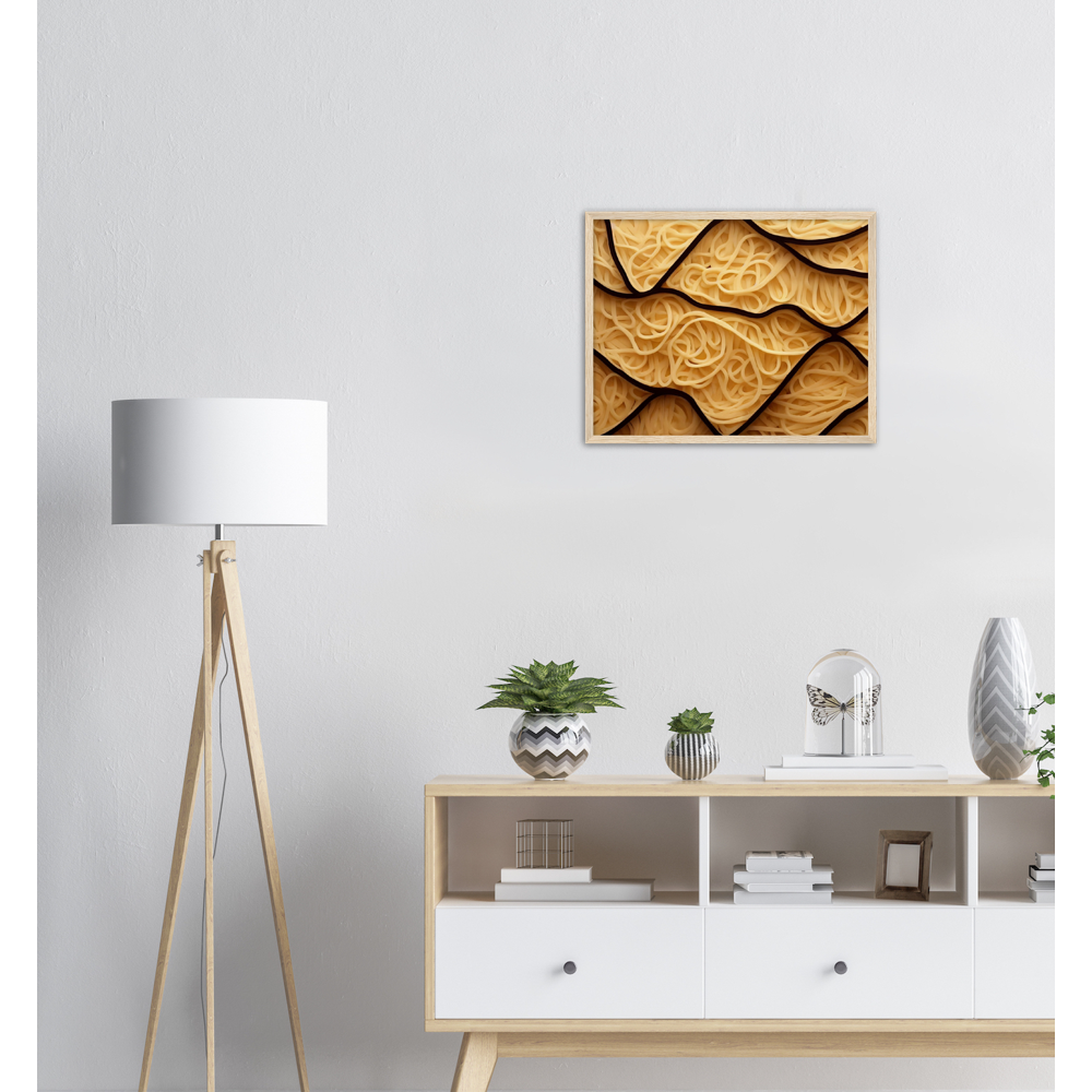 Poster mit Rahmen (Holz) - Spaghetti in shape - Pasta Love - Italien - China - Restaurant - Nudeln - Pasta - Teigwaren  - Wandkunst - Kunstdruck - Acryldruck - Kunstwerk - Office Poster - Poster mit Rahmen - Kaffee Tasse - Poster mit Leisten - Bedruckte Tassen - Kunst Marke - Art Brand - Kunstdrucke - Papier: 250g/qm - Künstler: Pixelboys - Poster with frame - Geschenkidee - Atelier Rome - Atelier Bologna - Atelier Milano -