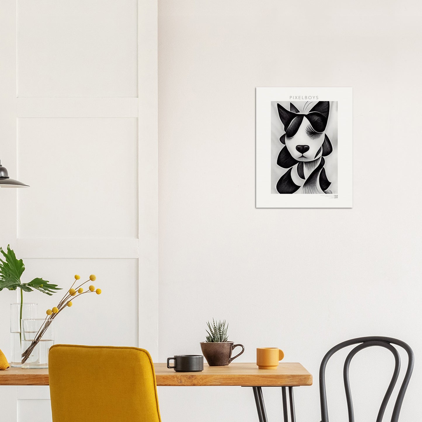 Poster in Museumsqualität - Doodlemania "a dog named Muffin"- No.4 - Wandbild - doodle mania art collection - wall art - Hunde - Doodle Kunst - dogs- doodle posters and art prints - Poster mit Rahmen - doodle artwork - Acrylbild - Kunstdruck - Wandbild - office Poster - Poster with frame -  Künstler: Pixelboys & The Unknown Artist Nb.517 - keith haring - Gastro Art - anti stress art - Art Brand - Kunstdruck -