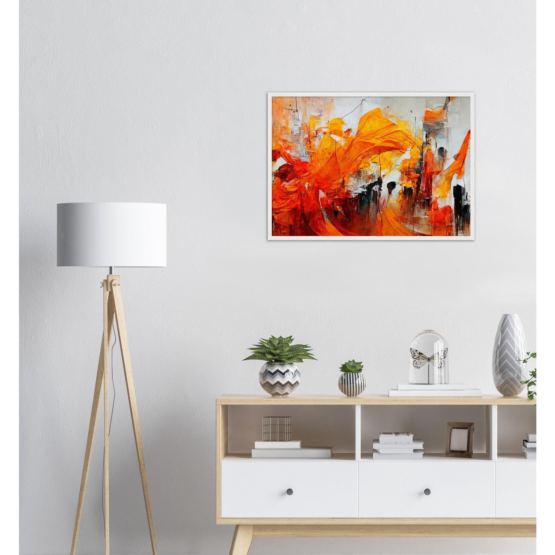 Poster mit Holzrahmen - in Museumsqualität - “Urban Indian Summer“ - autumn - Neu-Delhi - Kalkutta- Ölgemälde - Abstract - India Art - Posterleisten - Fineart - Posterrahmen  - Wandkunst - Holzrahmen - Poster with frame - Abstract Orange - artwork - art brand - printed cup personalized - Holzleisten - pixelboys - Kunstdrucke - wandbilder - wall art - Kunst auf Tassen  - Office Poster - Gastrotassen - Wanddekoration - Fineart  - Acrylkunst - Geschenkidee - Office Poster - Acryldruck - Abstrakte Kunst -