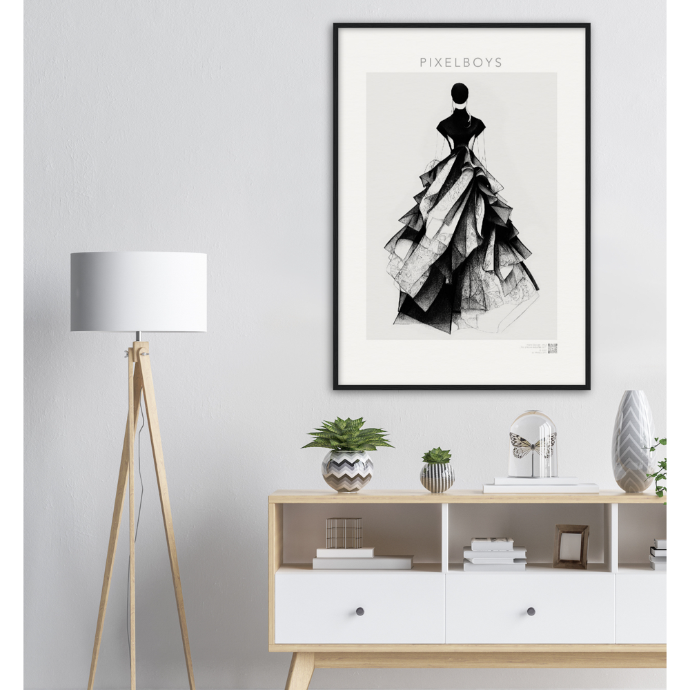 Haute Couture - Poster Set mit Rahmen aus Holz - Haute Couture - No. 5 - "Ambre" - Künstler: "The Unknown Artist Nb. 517" Wandbilder - Kunstdrucke - Pixelboys - Atelier - Milano - Berlin - Munich - Madrid - New York - Dubai - Paris - Tokio - 