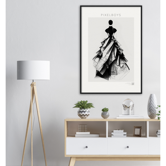 Haute Couture - Poster Set mit Rahmen aus Holz - Haute Couture - No. 5 - "Ambre" - Künstler: "The Unknown Artist Nb. 517" Wandbilder - Kunstdrucke - Pixelboys - Atelier - Milano - Berlin - Munich - Madrid - New York - Dubai - Paris - Tokio - 