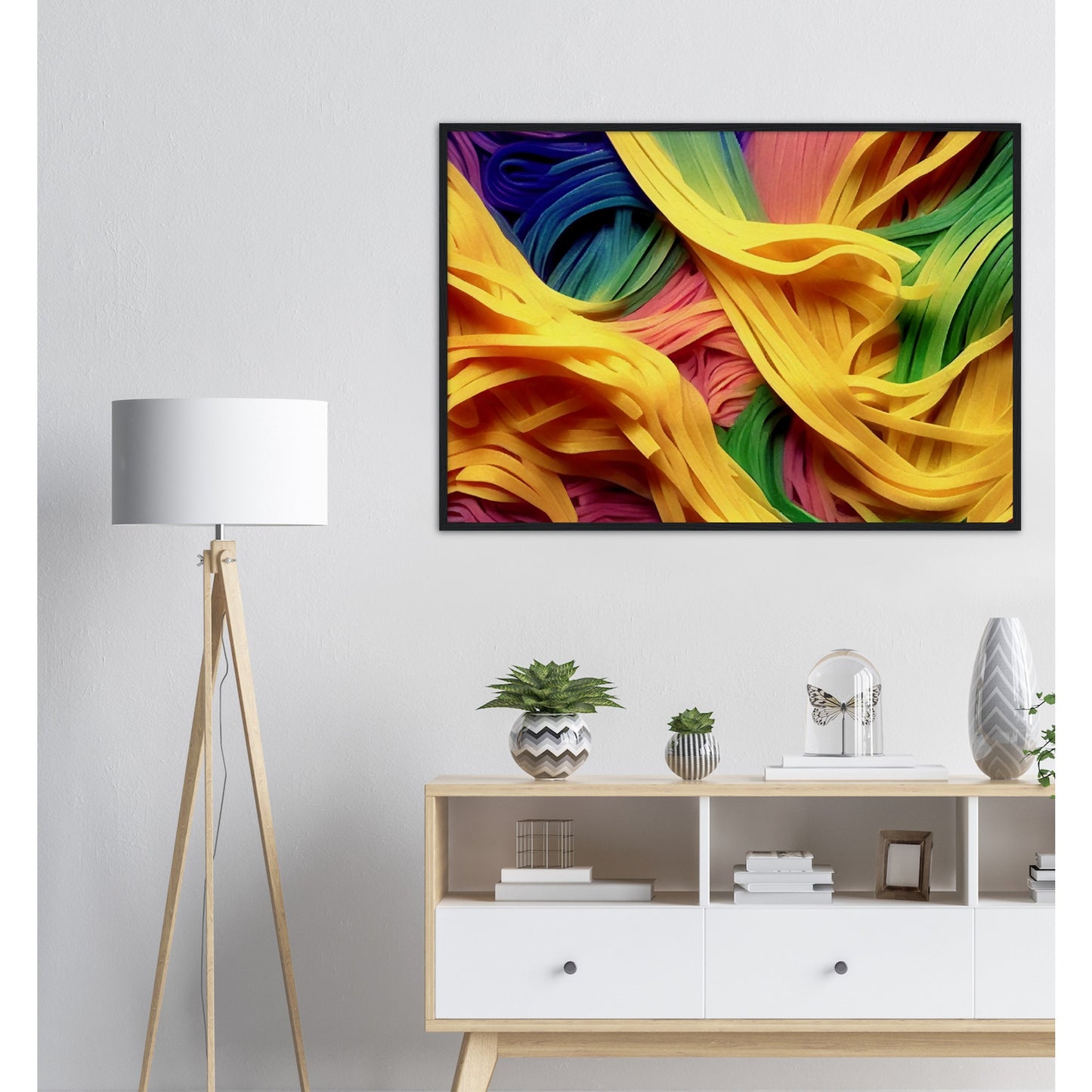 Poster mit Rahmen - Noodles upside-down - Pasta Love - Italien - China - Restaurant - Nudeln - Pasta - Teigwaren  - Wandkunst - Kunstdruck - Acryldruck - Kunstwerk - Office Poster - Poster mit Rahmen - Kaffee Tasse - Poster mit Leisten - Bedruckte Tassen - Kunst Marke - Art Brand - Kunstdrucke - Papier: 250g/qm - Künstler: Pixelboys - Poster with frame - Geschenkidee - Atelier Rome - Atelier Bologna - Atelier Milano -