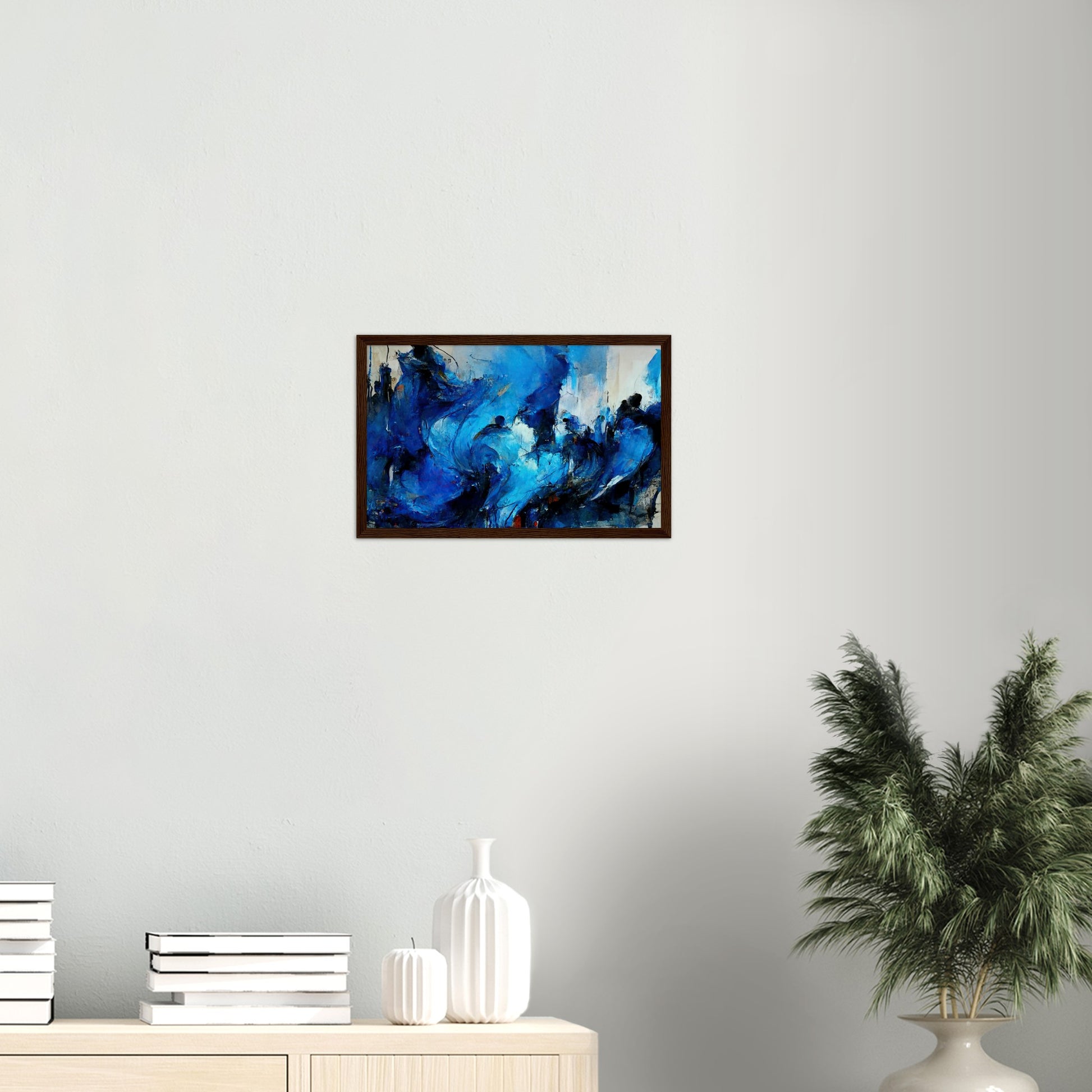 Poster mit Holzrahmen in Museumsqualität - Blue Revolution - Art of Cubism - Fineart - Peace - Wandkunst - Mankind - Poster with frame - Abstract Blue Kollektion - artwork - art brand - printed cup personalized - pixelboys - Kunstdrucke - wandbilder - wall art - Kunst auf Tassen - vintage art - Office Poster - Gastrotassen - Wanddekoration - Geschenkidee - political peace - freedom - uno - Geschenkidee - Acrylkunst - blauhelme - Geschenkidee - Office Poster - Acryldruck -