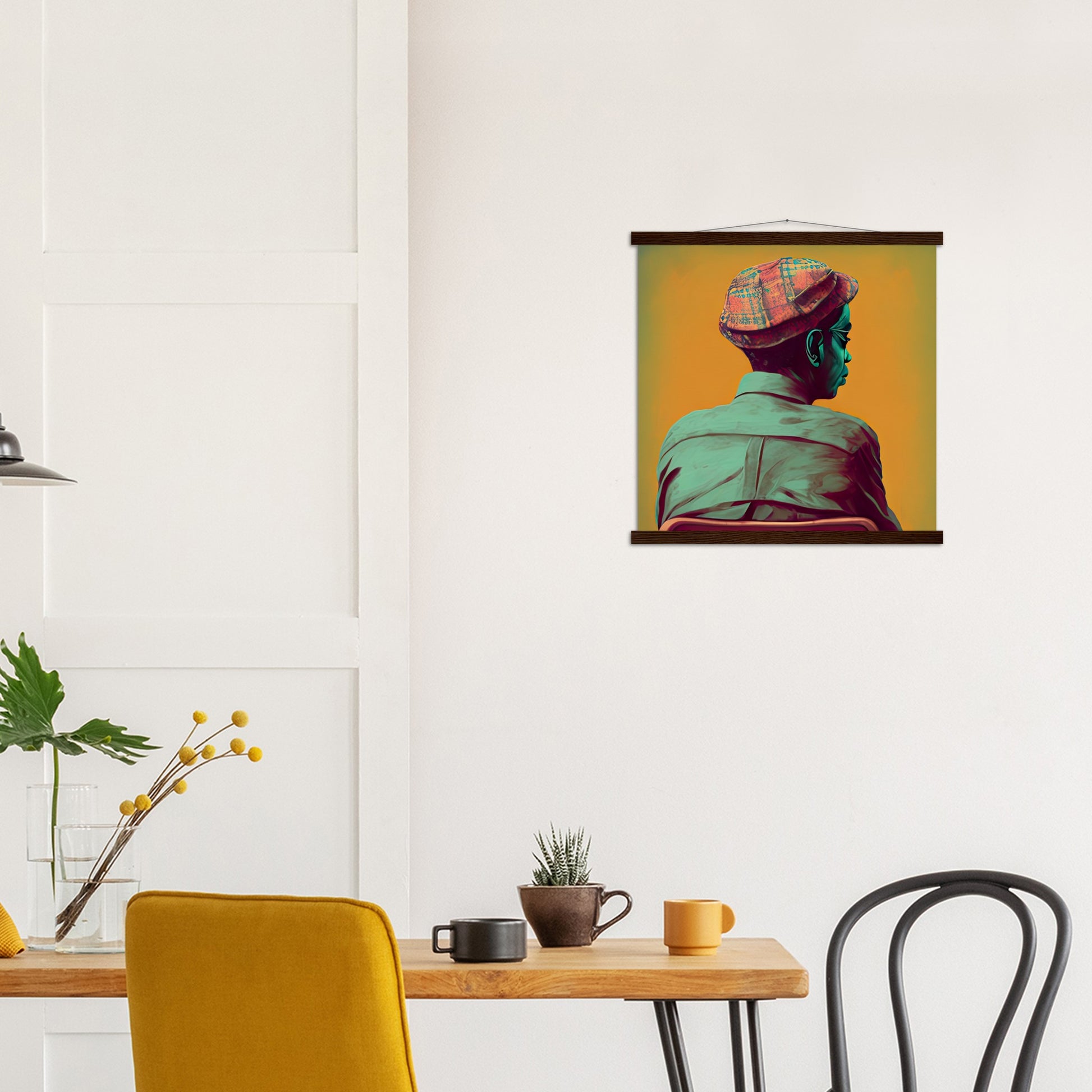 Poster mit Leisten (Holz) - in Museumsqualität - Listening - The Father - Conrad - rasism - motherhood - Posterleisten - USA - Fineart - Posterrahmen  - Wandkunst - Holzrahmen - Poster with frame - people of color - artwork - art brand - printed cup personalized - Holzleisten - pixelboys - Kunstdrucke - wandbilder - wall art - Kunst auf Tassen  - Office Poster - Gastrotassen - Wanddekoration - Acrylkunst - Geschenkidee - Office Poster - Acryldruck - Abstrakte Kunst - Family Art -