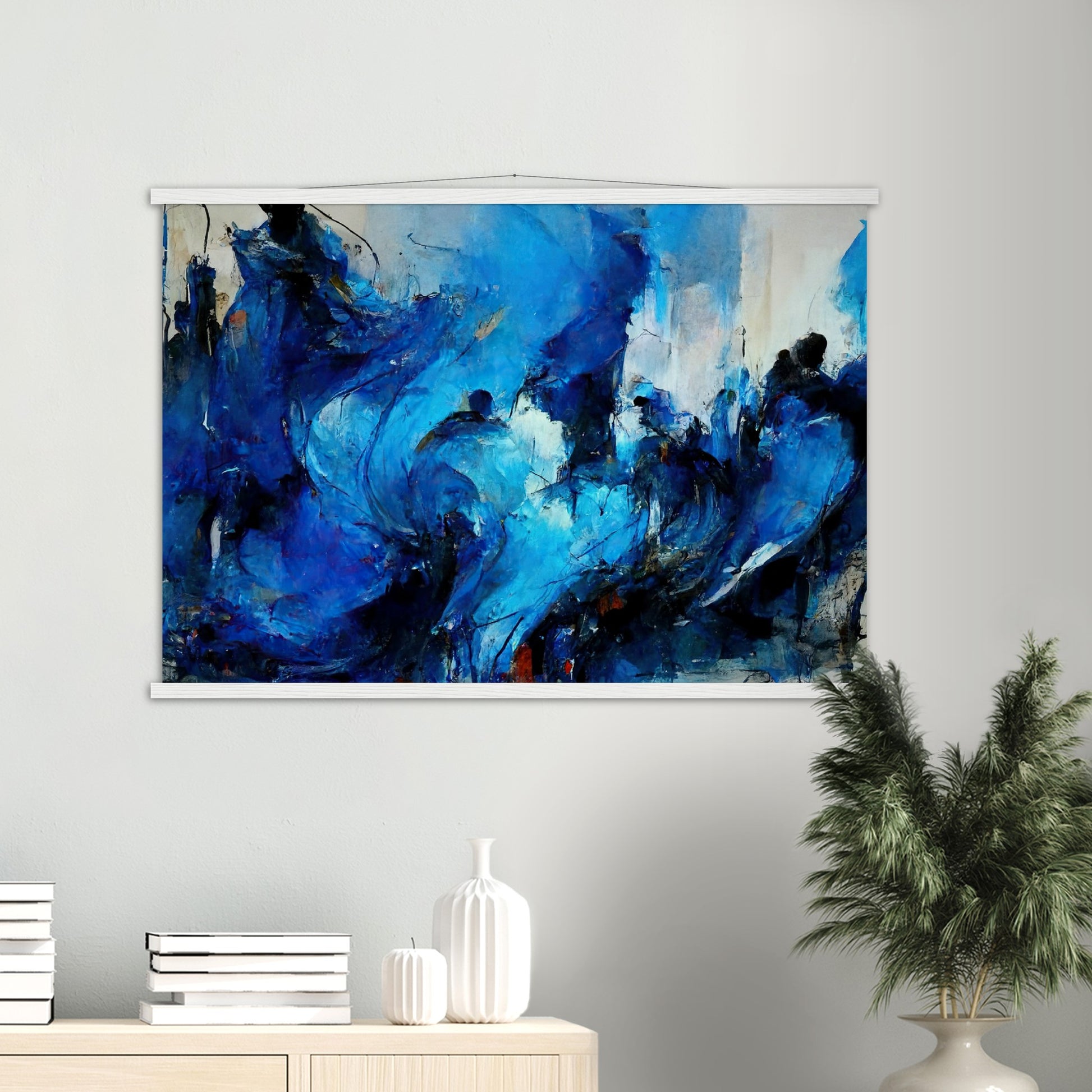 Poster mit Holzleisten in Museumsqualität - Blue Revolution - Art of Cubism - Fineart - Peace - Wandkunst - Mankind - Poster with frame - Abstract Blue Kollektion - artwork - art brand - printed cup personalized - pixelboys - Kunstdrucke - wandbilder - wall art - Kunst auf Tassen - vintage art - Office Poster - Gastrotassen - Wanddekoration - Geschenkidee  - political peace - freedom - uno - Geschenkidee - Acrylkunst - blauhelme - Geschenkidee - Office Poster - Acryldruck -