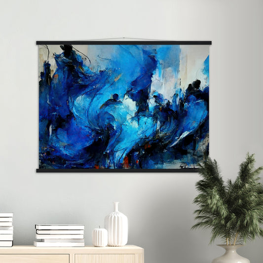 Poster mit Holzleisten in Museumsqualität - Blue Revolution - Art of Cubism - Fineart - Peace - Wandkunst - Mankind - Poster with frame - Abstract Blue Kollektion - artwork - art brand - printed cup personalized - pixelboys - Kunstdrucke - wandbilder - wall art - Kunst auf Tassen - vintage art - Office Poster - Gastrotassen - Wanddekoration - Geschenkidee  - political peace - freedom - uno - Geschenkidee - Acrylkunst - blauhelme - Geschenkidee - Office Poster - Acryldruck -