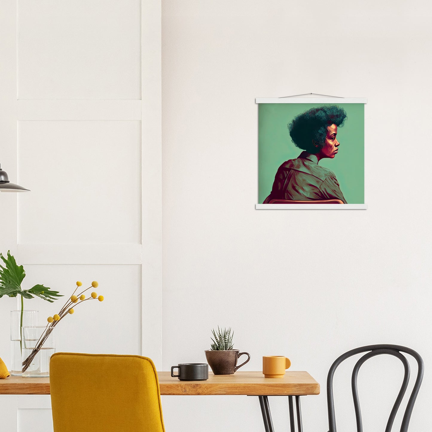 Poster mit Leisten (Holz) in Museumsqualität - Listening - The Mother - rasism - motherhood - Posterleisten - USA - Fineart - Posterrahmen  - Wandkunst - Holzrahmen - Poster with frame - people of color - artwork - art brand - printed cup personalized - Holzleisten - pixelboys - Kunstdrucke - wandbilder - wall art - Kunst auf Tassen  - Office Poster - Gastrotassen - Wanddekoration - Acrylkunst - Geschenkidee - Office Poster - Acryldruck - Abstrakte Kunst - Family Art -