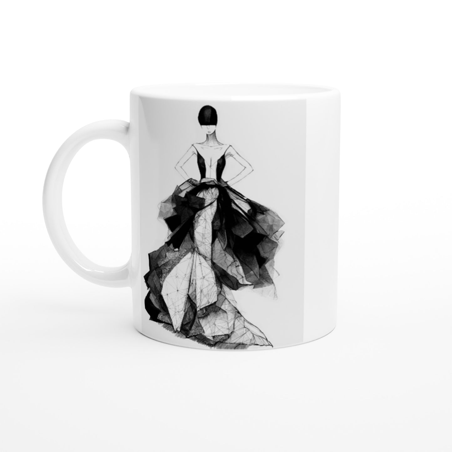 Personalisierte Tasse  - Haute Couture - No. 7 - "Rose" - Künstler: "The Unknown Artist Nb. 517" - Fine art - Bedruckte Tasse - Kunst auf Tassen - Kunstdruck - Office Poster - Wall Art - Wandkunst - Wandbild - Pixelboys - Fine Art - Frankreich - Paris