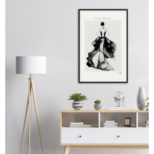 Haute Couture - Poster Set mit Rahmen aus Holz - Haute Couture - No. 7 - "Rose" - Künstler: "The Unknown Artist Nb. 517" Wandbilder - Pixelboys - Atelier - Milano - Berlin - Munich - Madrid - New York - Dubai - Paris - Tokio - Rom - Lisbon - Ottawa - Bern Switzerland -