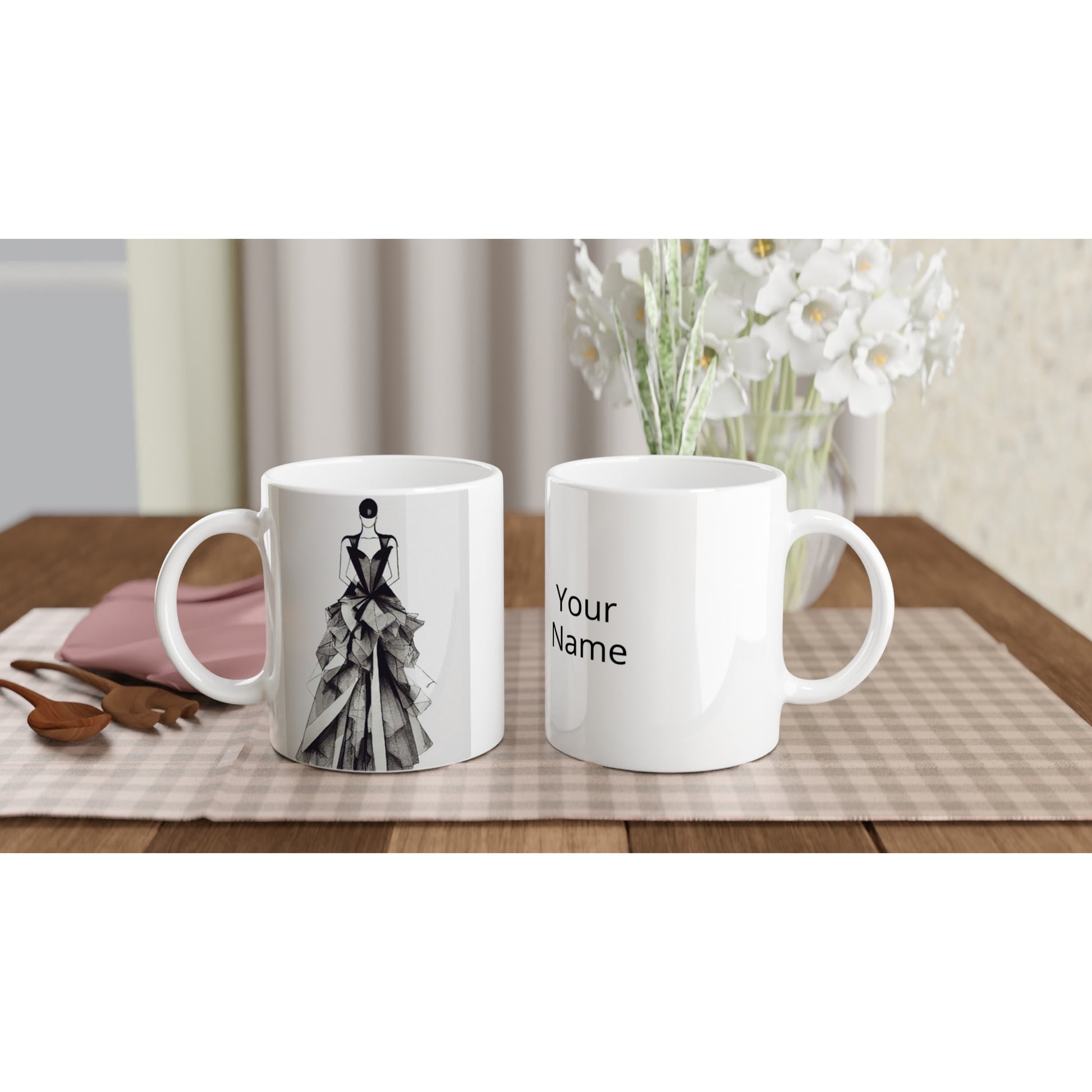 Personalisierte Tasse - Haute Couture - No. 4 - "Alice" - Künstler: "The Unknown Artist Nb. 517" - Fine art - Bedruckte Tasse - Kunst auf Tassen - Kunstdruck - Office Poster - Wall Art - Wandkunst - Wandbild - Pixelboys - Fine Art - Frankreich - Paris