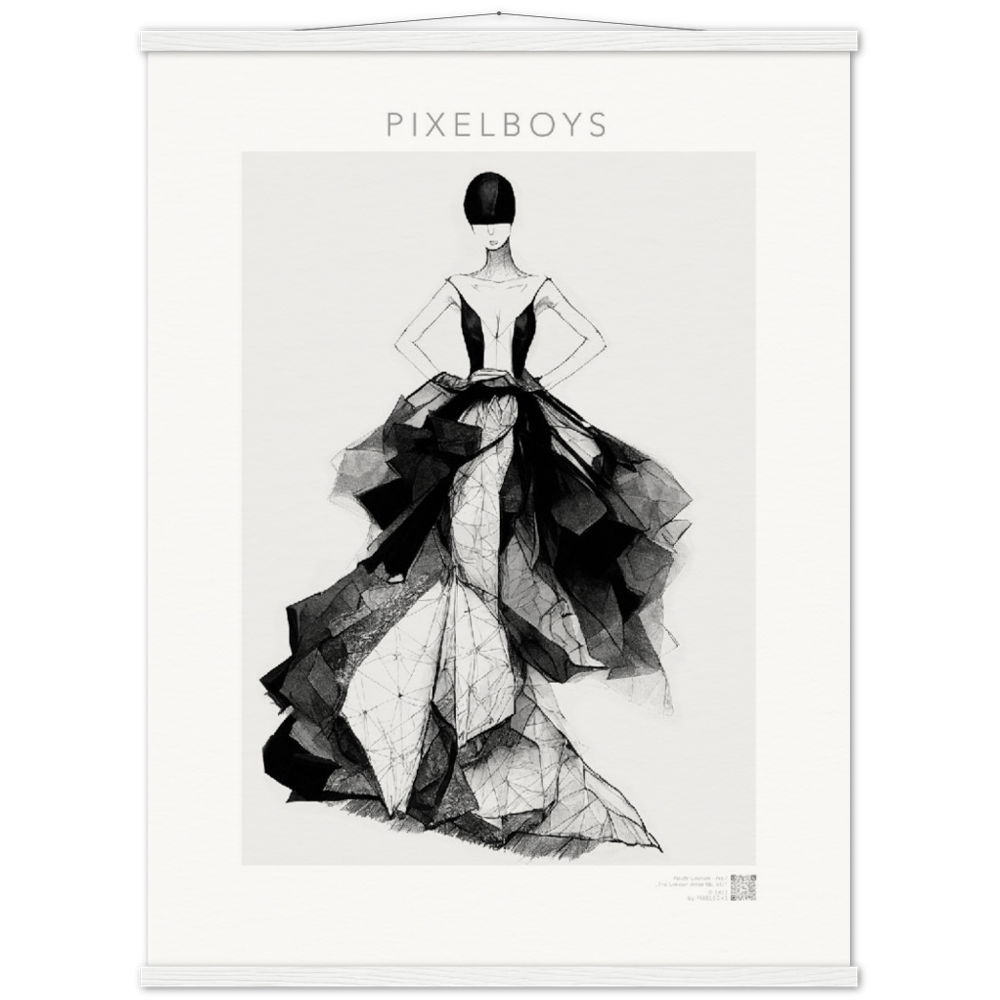 Haute Couture - Poster Set mit Leisten aus Holz - Haute Couture - No. 7 - "Rose" - Künstler: "The Unknown Artist Nb. 517" Wandbilder - Pixelboys - Atelier - Milano - Berlin - Munich - Madrid - New York - Dubai - Paris - Tokio - Rom - Lisbon - Ottawa - Melbourne -