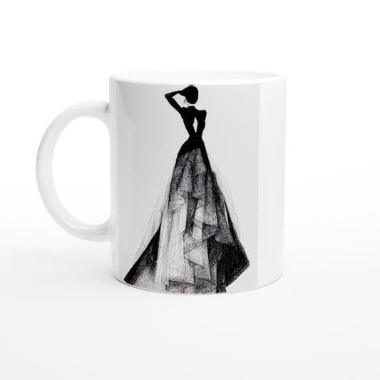 Personalisierte Tasse bedruckt  - Haute Couture - No. 3 - "Emma" - Künstler: "The Unknown Artist Nb. 517" - Fine art - Bedruckte Tasse - Kunst auf Tassen - Kunstdruck - Office Poster - Wall Art - Wandkunst - Wandbild - Pixelboys - Fine Art - Frankreich - Paris