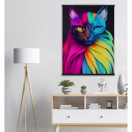 Poster mit Leisten - Mit edler Regenbogenkatze "Bella"