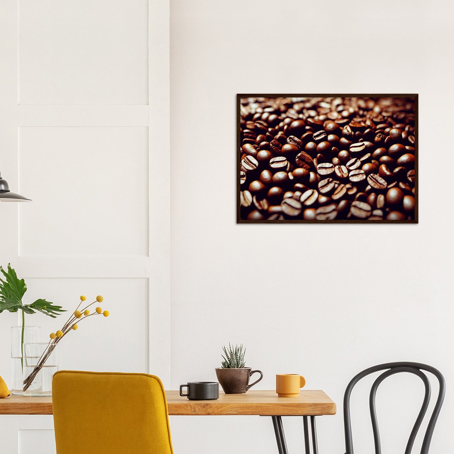 Poster mit Rahmen (Holz) in Museumsqualität - Coffee Beans - Personalisierbar - customized - Coffee Passion - Wandkunst - Kunstdruck - Acryldruck - Kunstwerk - Office Poster - Poster mit Rahmen - Kaffee Tasse - Poster mit Leisten - Bedruckte Tassen - Kunst Marke - Art Brand - Kunstdrucke - Papier: 250g/qm - Künstler: Pixelboys - Office Poster - Poster with frame - Geschenkidee - Kaffee Liebe - Coffee passion, Kaffeehaus - Coffee to go - Atelier Wien - Atelier Austria - Atelier USA -