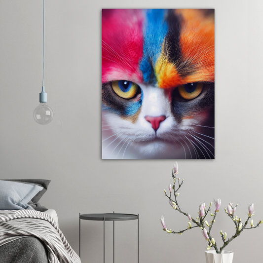 Poster - Mürrische Regenbogen Katze "Lucy"