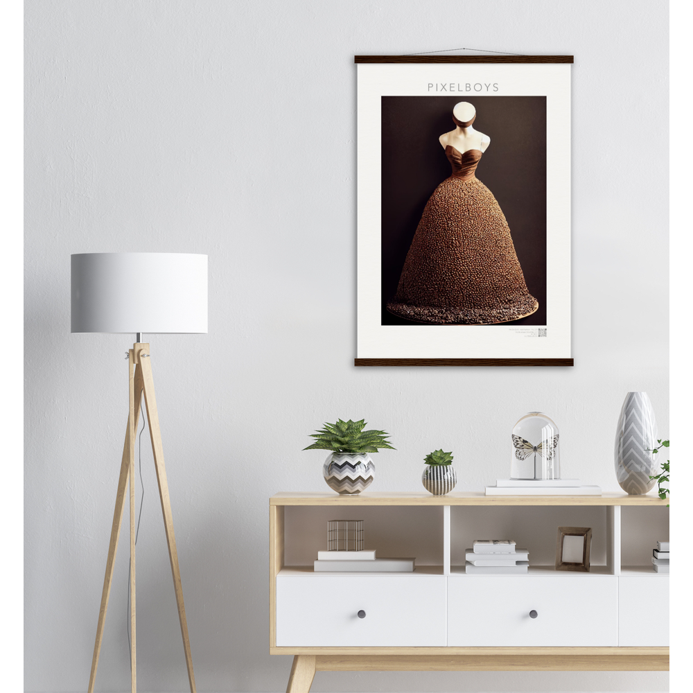 Poster mit Leisten in Museumsqualität - Art Du Café - Hot Fashion - No. 3 - Mariella - Kaffebohnen Liebe ♡ Museum ♡ -Chicco di caffe - Amore ♡ - Kaffee Liebe ♡-t azza di caffè per favore ♡ - Cioccolata calda ♡ - Künstler: "The Unknown Artist Nb-517" - Kunstdruck - Wandbild - Poster - Pixelboys - Atelier - Mailand - Rom - Neapel - Turin - Palermo - Paris - Catania - Florenz - Genua - Bologna - Bari - 