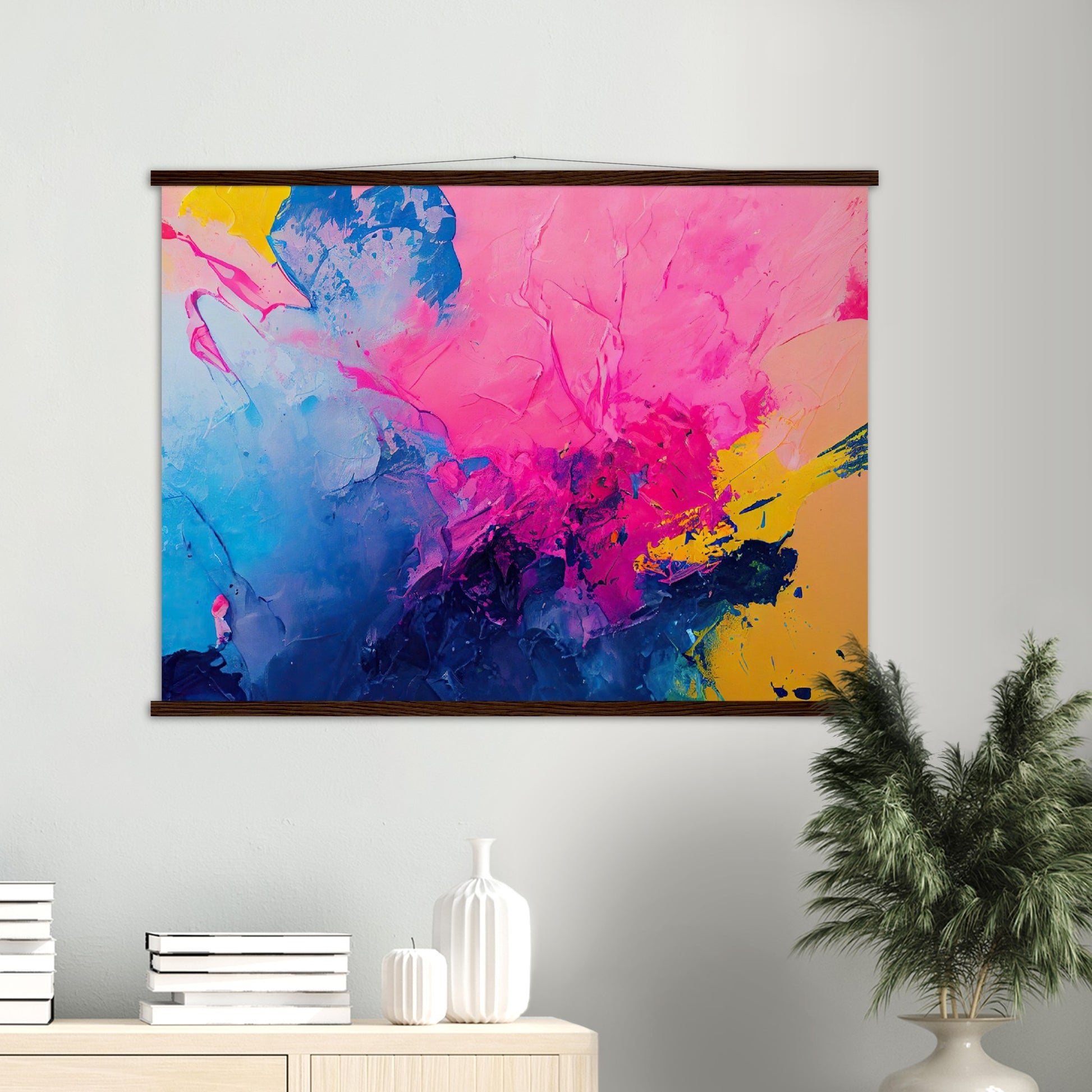 Poster mit Leisten (Holz) in Museumsqualität - Color Splash - Cubism of Art - Fineart - bunt - Wandkunst - Colorfull - Poster with frame - Abstract Blue Kollektion - artwork - art brand - printed cup personalized - pixelboys - Kunstdrucke - wandbilder - wall art - Kunst auf Tassen - vintage art - Office Poster - Gastrotassen - Wanddekoration - Geschenkidee  - political peace - Baloon - Geschenkidee - Acrylkunst - Geschenkidee - Office Poster - Acryldruck - Abstrakte Kunst