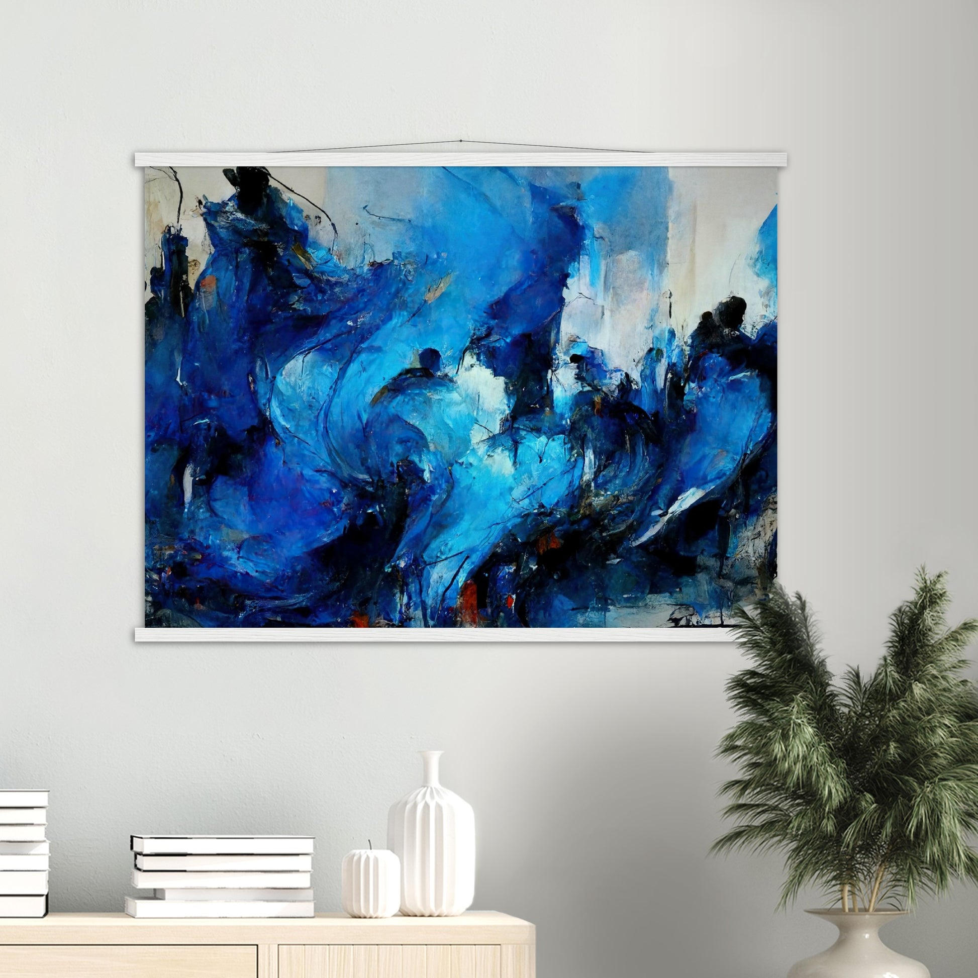 Poster mit Holzleisten in Museumsqualität - Blue Revolution - Art of Cubism - Fineart - Peace - Wandkunst - Mankind - Poster with frame - Abstract Blue Kollektion - artwork - art brand - printed cup personalized - pixelboys - Kunstdrucke - wandbilder - wall art - Kunst auf Tassen - vintage art - Office Poster - Gastrotassen - Wanddekoration - Geschenkidee  - political peace - freedom - uno - Geschenkidee - Acrylkunst - blauhelme - Geschenkidee - Office Poster - Acryldruck -