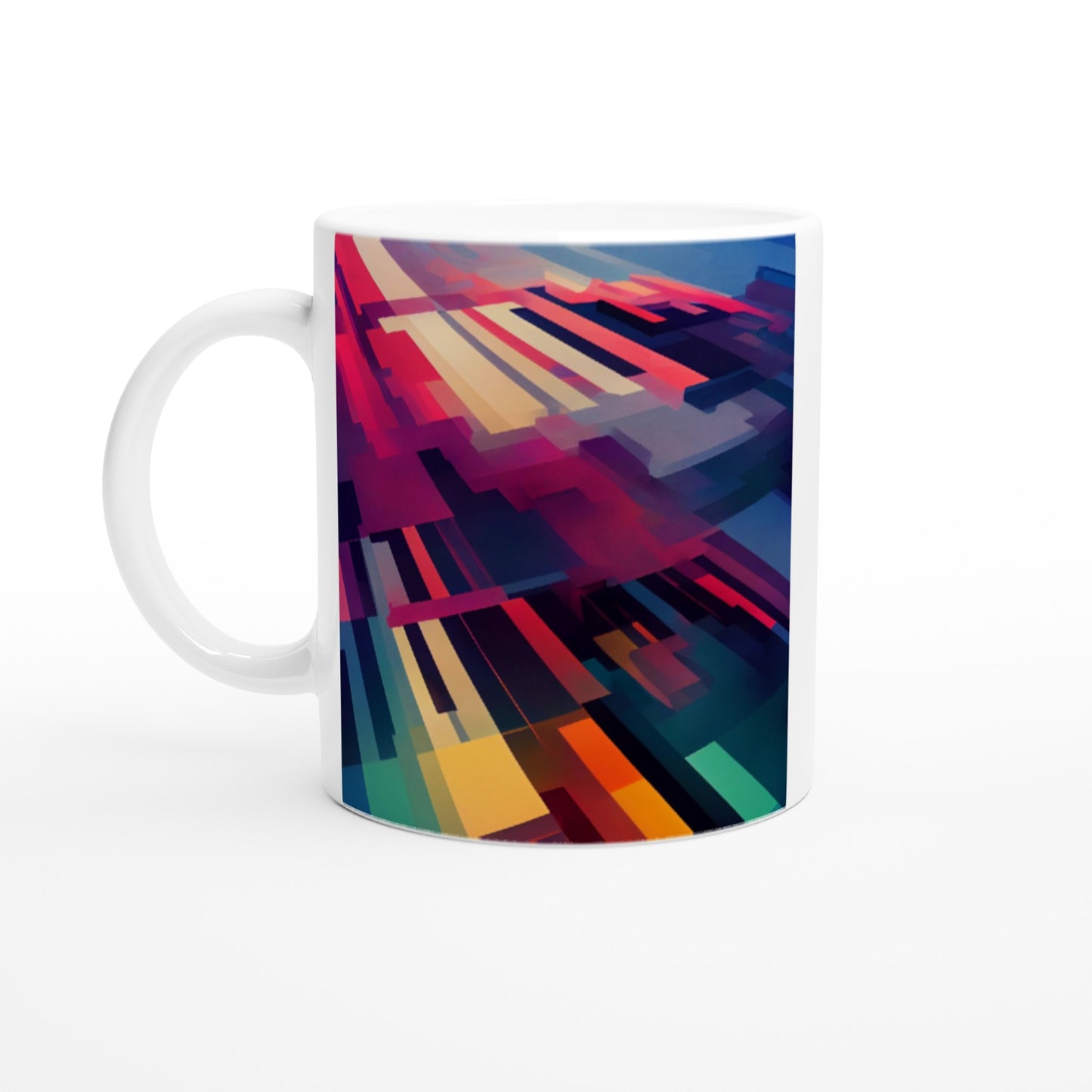 Personalisierte Tasse - Sound of silence No. 1 - Customizable Coffee Cup -  würfel - Personalized Gifts - cubus - Raum des Schweigens - Wall Art - Kunstdruck - analytischen kubismus - synthetischen Kubismus - Kugel - Pyramiden - Pablo Picasso - Juan Gris - Fernand Leger - Georges Braque - mural - Kubismus - Geschenkidee - Künstler: "John Grayst" - Atelier - Germany - Berlin - Hamburg - Colgne - France - Paris - Italy - Rom - USA - America - New York City - Los Angeles - Chicago - Madrid - Palma