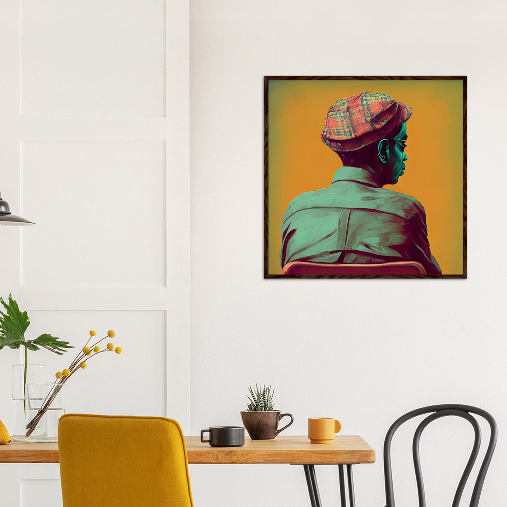 Poster mit Rahmen (Holz) - in Museumsqualität - Listening - The Father - Conrad - rasism - motherhood - Posterleisten - USA - Fineart - Posterrahmen  - Wandkunst - Holzrahmen - Poster with frame - people of color - artwork - art brand - printed cup personalized - Holzleisten - pixelboys - Kunstdrucke - wandbilder - wall art - Kunst auf Tassen  - Office Poster - Gastrotassen - Wanddekoration - Acrylkunst - Geschenkidee - Office Poster - Acryldruck - Abstrakte Kunst - Family Art -