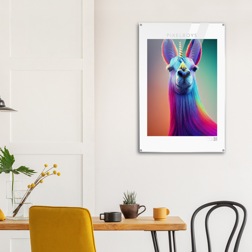 Acylbild - Karma Lama No. 3 - "Bob" - Acryldruck - Bob the Drag Queen - LGBTQI+ - Christopher Street Day - Pride Month - Lesbian - Gay - Bisexual - Transgender - Queer & Intersexual - rainbow flag - unicorn - einhorn - rainbow - regenbogen - heteronormativity - Drag Queens - Asexual - Künstler: "John Grayst" - Pixelboys - Atelier - Acryldruck - Museum - Germany - Berlin - USA - America - New York City - Los Angeles - Chicago - Houston - Phoenix - Philadelphia - Paris - Rom -