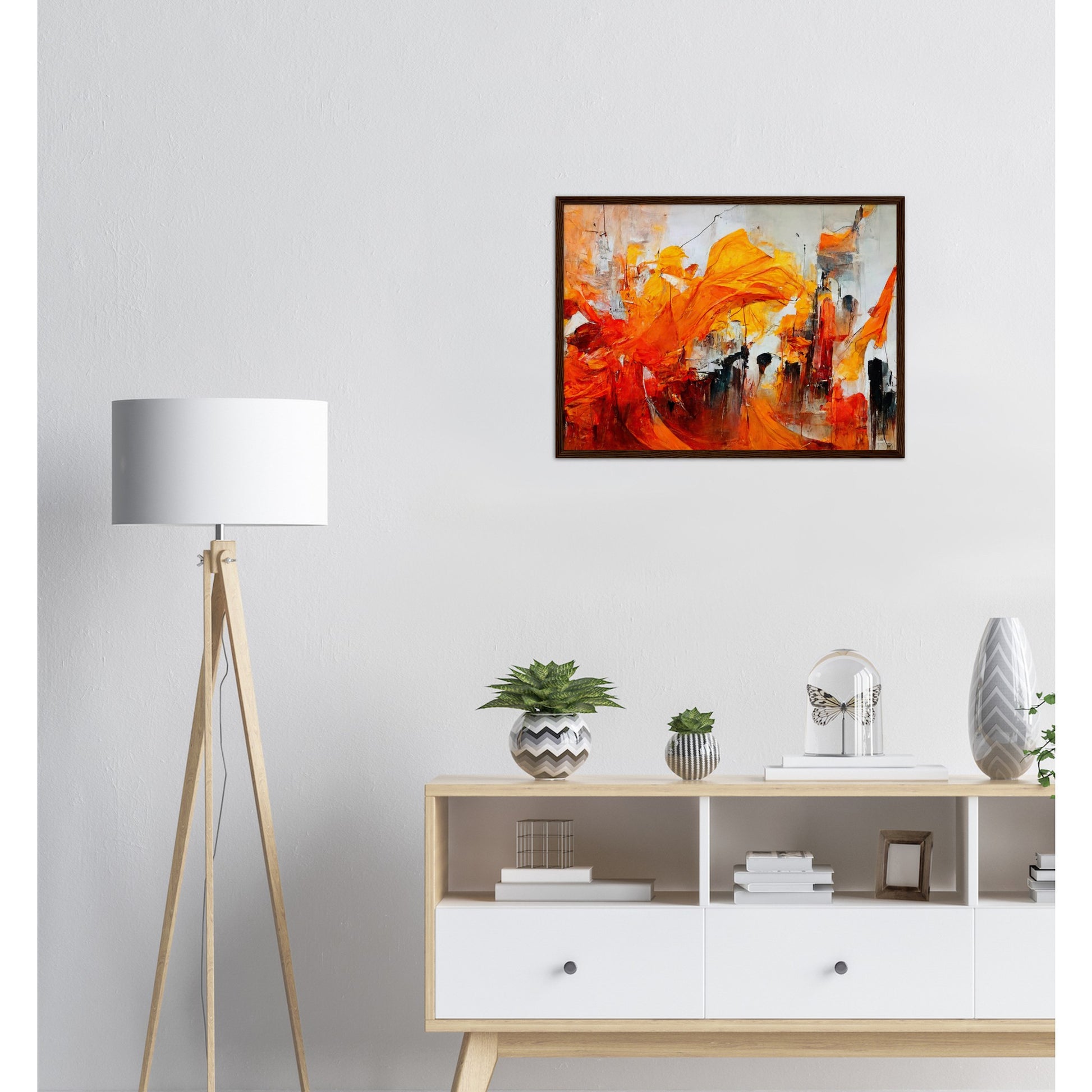 Poster mit Holzrahmen - in Museumsqualität - “Urban Indian Summer“ - autumn - Neu-Delhi - Kalkutta- Ölgemälde - Abstract - India Art - Posterleisten - Fineart - Posterrahmen  - Wandkunst - Holzrahmen - Poster with frame - Abstract Orange - artwork - art brand - printed cup personalized - Holzleisten - pixelboys - Kunstdrucke - wandbilder - wall art - Kunst auf Tassen  - Office Poster - Gastrotassen - Wanddekoration - Fineart  - Acrylkunst - Geschenkidee - Office Poster - Acryldruck - Abstrakte Kunst -