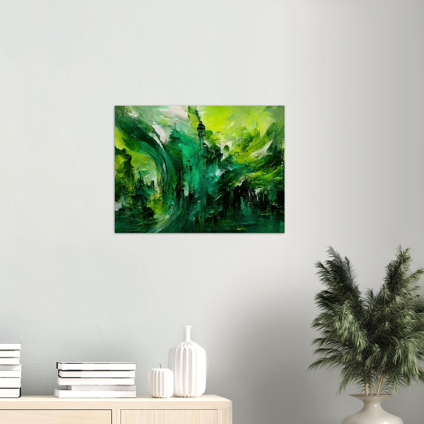 Poster in Museumsqualität - Storm over London - „Revenge of Nature“ - Ölgemälde - Grüner Sturm - Abstract - London - Planet - Fineart - Green Sea - Wandkunst - Holzleisten - Poster with frame - Abstract Green Kollektion - artwork - art brand - printed cup personalized - Holzrahmen - pixelboys - Kunstdrucke - wandbilder - wall art - Kunst auf Tassen  - Office Poster - Gastrotassen - Wanddekoration - Fineart  - Colorfull - Dynamic - Acrylkunst - Geschenkidee - Office Poster - Acryldruck - Abstrakte Kunst -