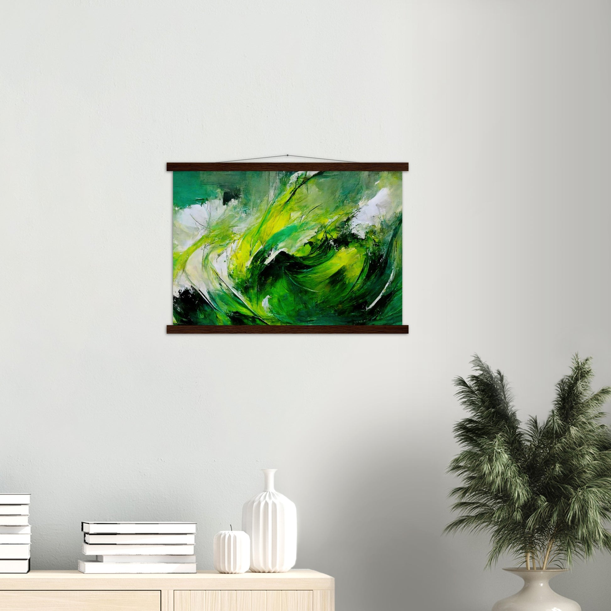 Poster mit Leisten (Holz) in Museumsqualität - Green Storm - Ölgemälde - Grüner Sturm - Abstract - Klima - Planet - Fineart - Green Sea - Wandkunst - Holzleisten - Poster with frame - Abstract Green Kollektion - artwork - art brand - printed cup personalized - pixelboys - Kunstdrucke - wandbilder - wall art - Kunst auf Tassen - Office Poster - Gastrotassen - Wanddekoration - Fineart  - Colorfull - Dynamic - Geschenkidee - Acrylkunst - Geschenkidee - Office Poster - Acryldruck - Abstrakte Kunst -