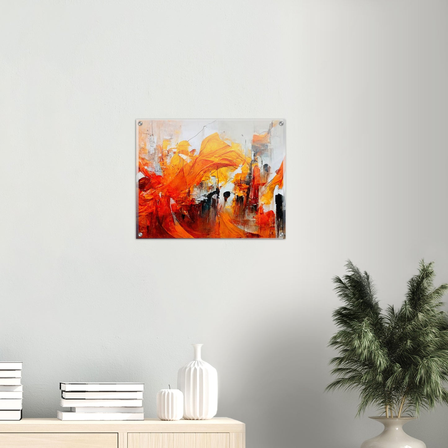 Acrylbild auf Glas - in Museumsqualität - “Urban Indian Summer“ - autumn - Neu-Delhi - Kalkutta- Ölgemälde - Abstract - India Art - Posterleisten - Fineart - Posterrahmen  - Wandkunst - Holzrahmen - Poster with frame - Abstract Orange - artwork - art brand - printed cup personalized - Holzleisten - pixelboys - Kunstdrucke - wandbilder - wall art - Kunst auf Tassen  - Office Poster - Gastrotassen - Wanddekoration - Fineart - Dynamic - Acrylkunst - Geschenkidee - Office Poster - Acryldruck - Abstrakte Kunst -