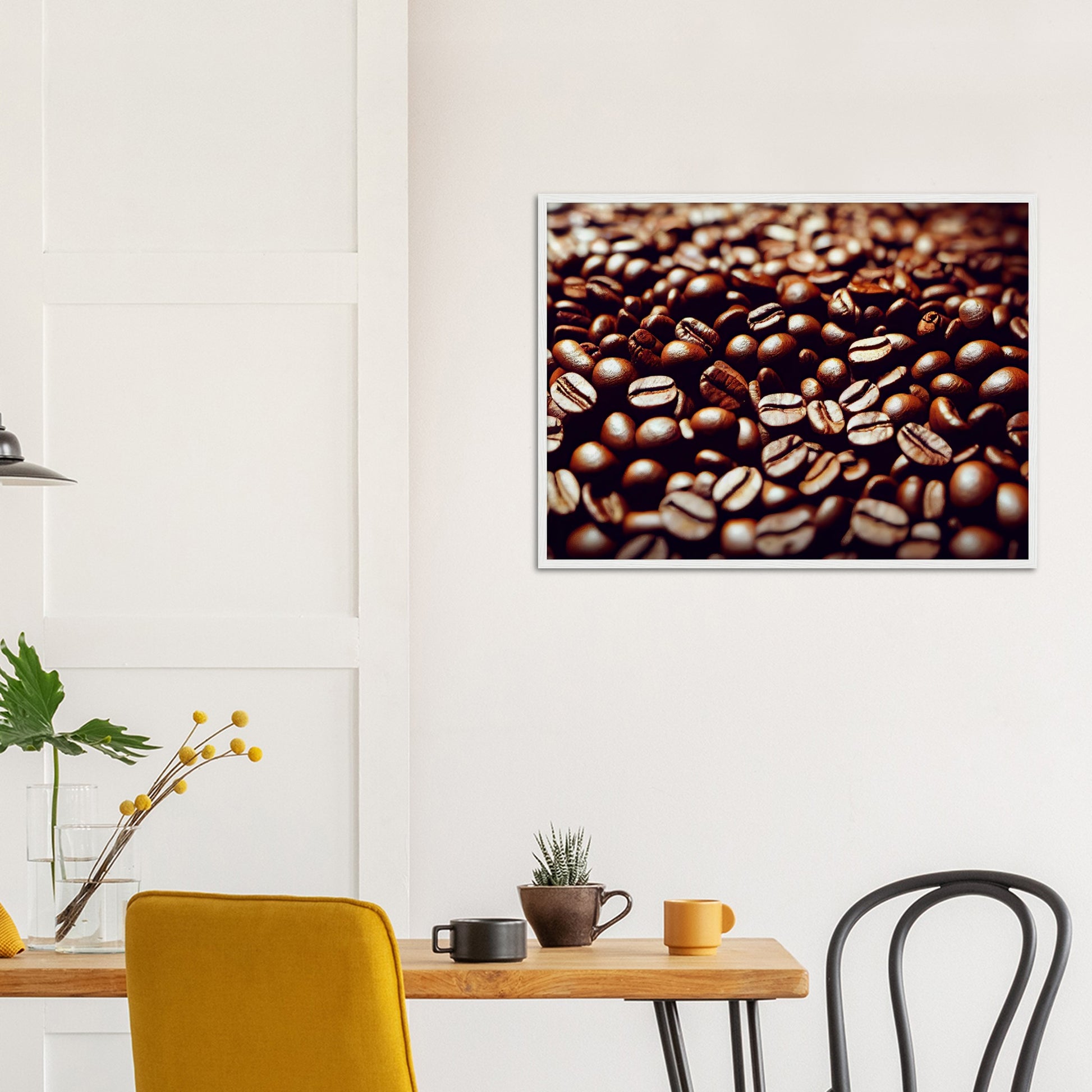 Poster mit Rahmen (Holz) in Museumsqualität - Coffee Beans - Personalisierbar - customized - Coffee Passion - Wandkunst - Kunstdruck - Acryldruck - Kunstwerk - Office Poster - Poster mit Rahmen - Kaffee Tasse - Poster mit Leisten - Bedruckte Tassen - Kunst Marke - Art Brand - Kunstdrucke - Papier: 250g/qm - Künstler: Pixelboys - Office Poster - Poster with frame - Geschenkidee - Kaffee Liebe - Coffee passion, Kaffeehaus - Coffee to go - Atelier Wien - Atelier Austria - Atelier USA -