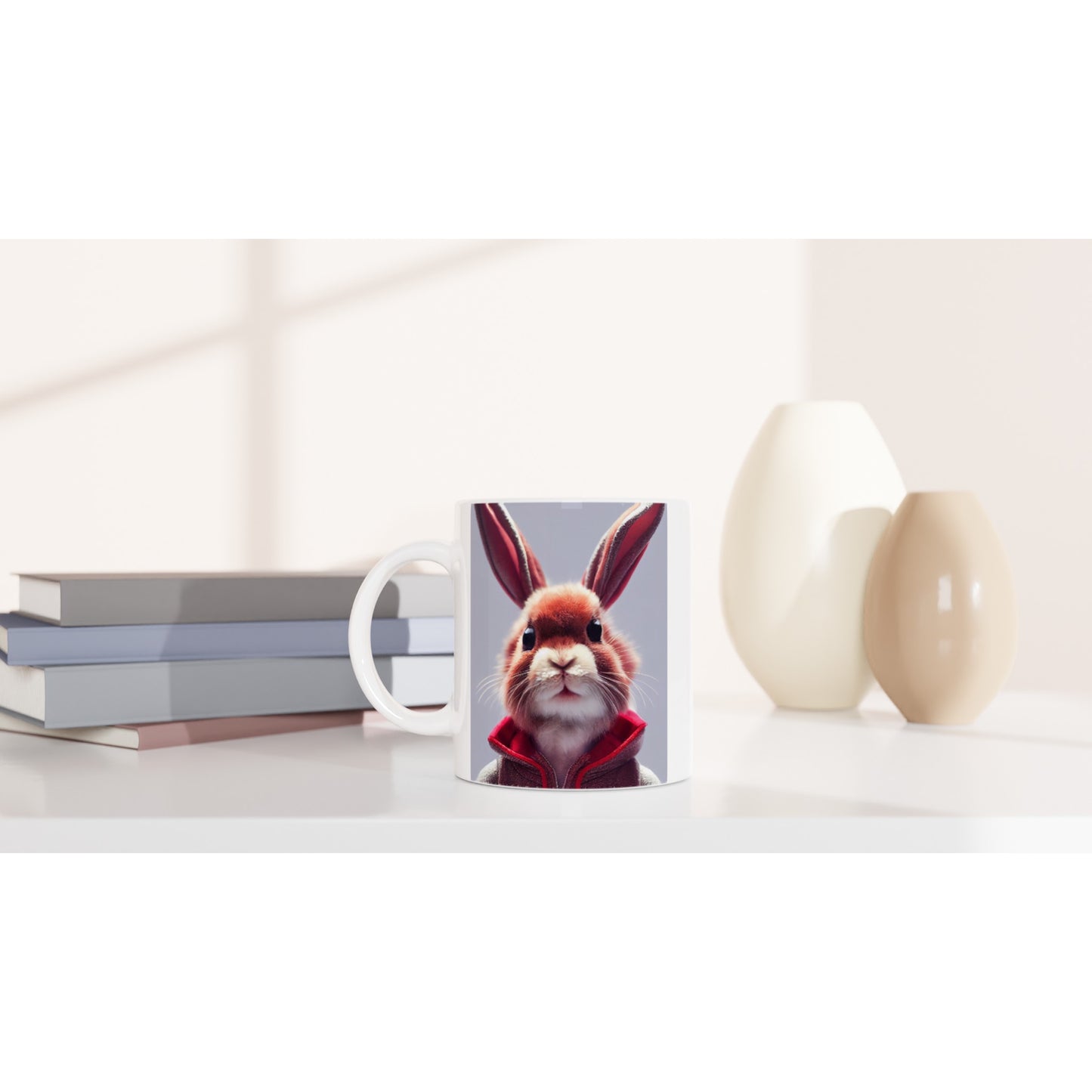 Personalisierbare Tasse - Bunny in grey red tracksuit - "Julius" - Acryl art - personalized mug - customized mug - Cute rabbit - Marke:- Pixelboys - Brand - Art Prints - Marke - Wandkunst - Papierstärke: 250g/qm - Wall Art - Bunny crew - Skater Betty - Hasen Gang - Original - Künstler:Pixelboys - Poster with frame - Office Poster - Acrylkunst - Trend - Wandschmuck - Acrylbild - Atelier Canada - 