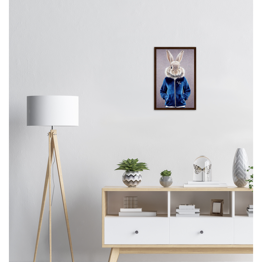 Poster mit Rahmen - Bunny in blue Tracksuit - "Caesar"