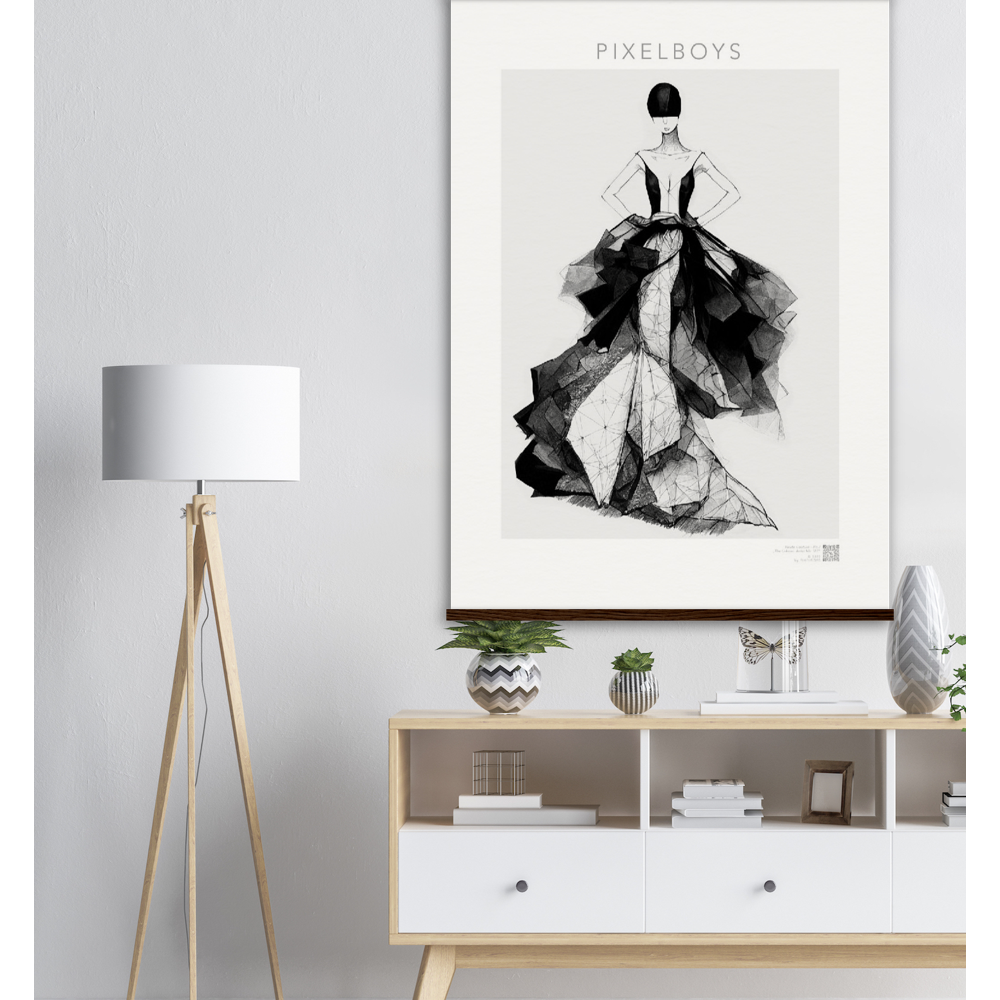 Haute Couture - Poster Set mit Leisten aus Holz - Haute Couture - No. 7 - "Rose" - Künstler: "The Unknown Artist Nb. 517" Wandbilder - Pixelboys - Atelier - Milano - Berlin - Munich - Madrid - New York - Dubai - Paris - Tokio - Rom - Lisbon - Ottawa - Melbourne -