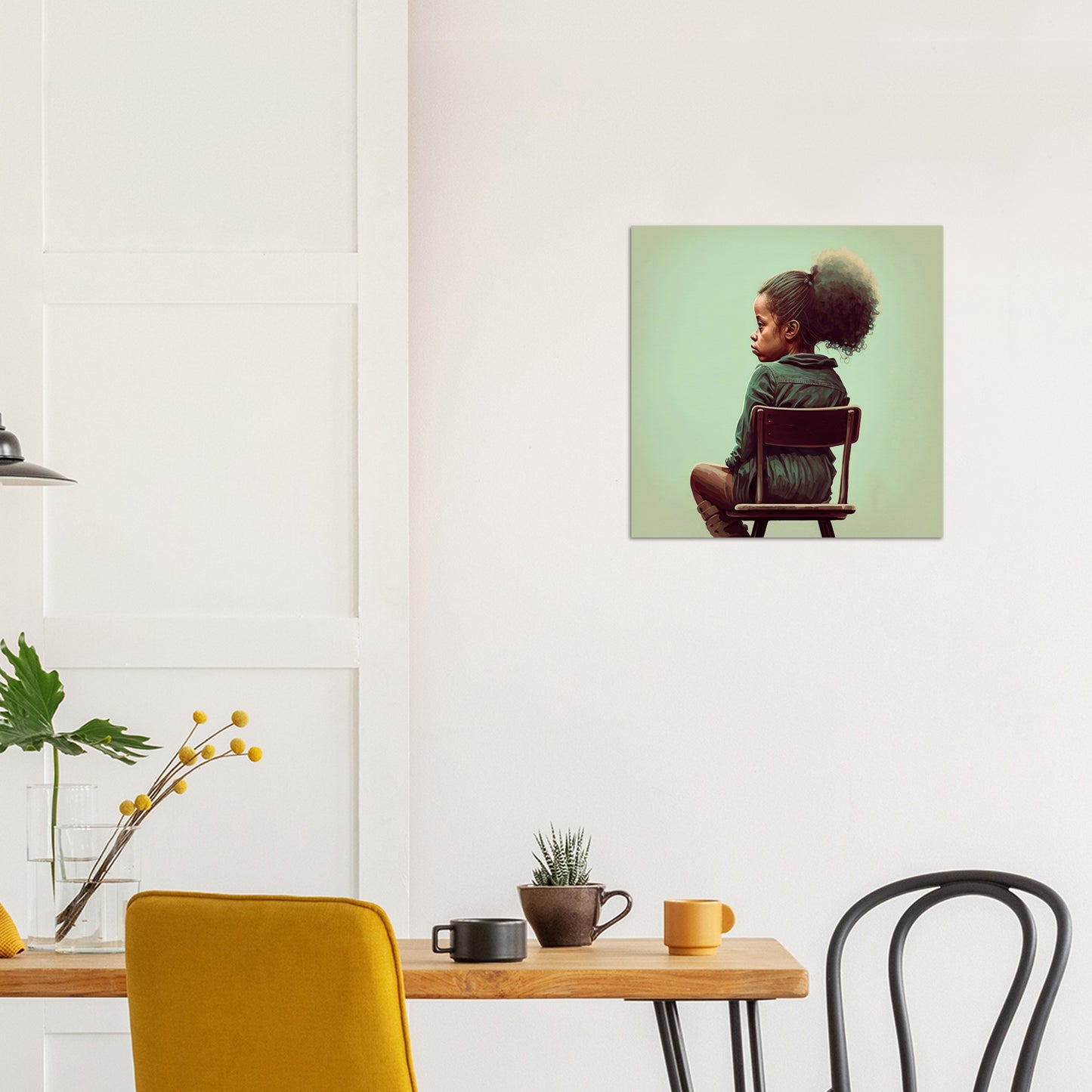 Poster in Museumsqualität - Listening - The daughter - rasism - motherhood - Posterleisten - USA - Fineart - Posterrahmen  - Wandkunst - Holzrahmen - Poster with frame - people of color - artwork - art brand - printed cup personalized - Holzleisten - pixelboys - Kunstdrucke - wandbilder - wall art - Kunst auf Tassen  - Office Poster - Gastrotassen - Wanddekoration - Acrylkunst - Geschenkidee - Office Poster - Acryldruck - Abstrakte Kunst - Family Art -