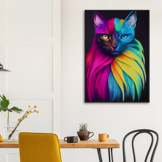 Poster mit Rahmen - Mit edler Regenbogenkatze "Bella"