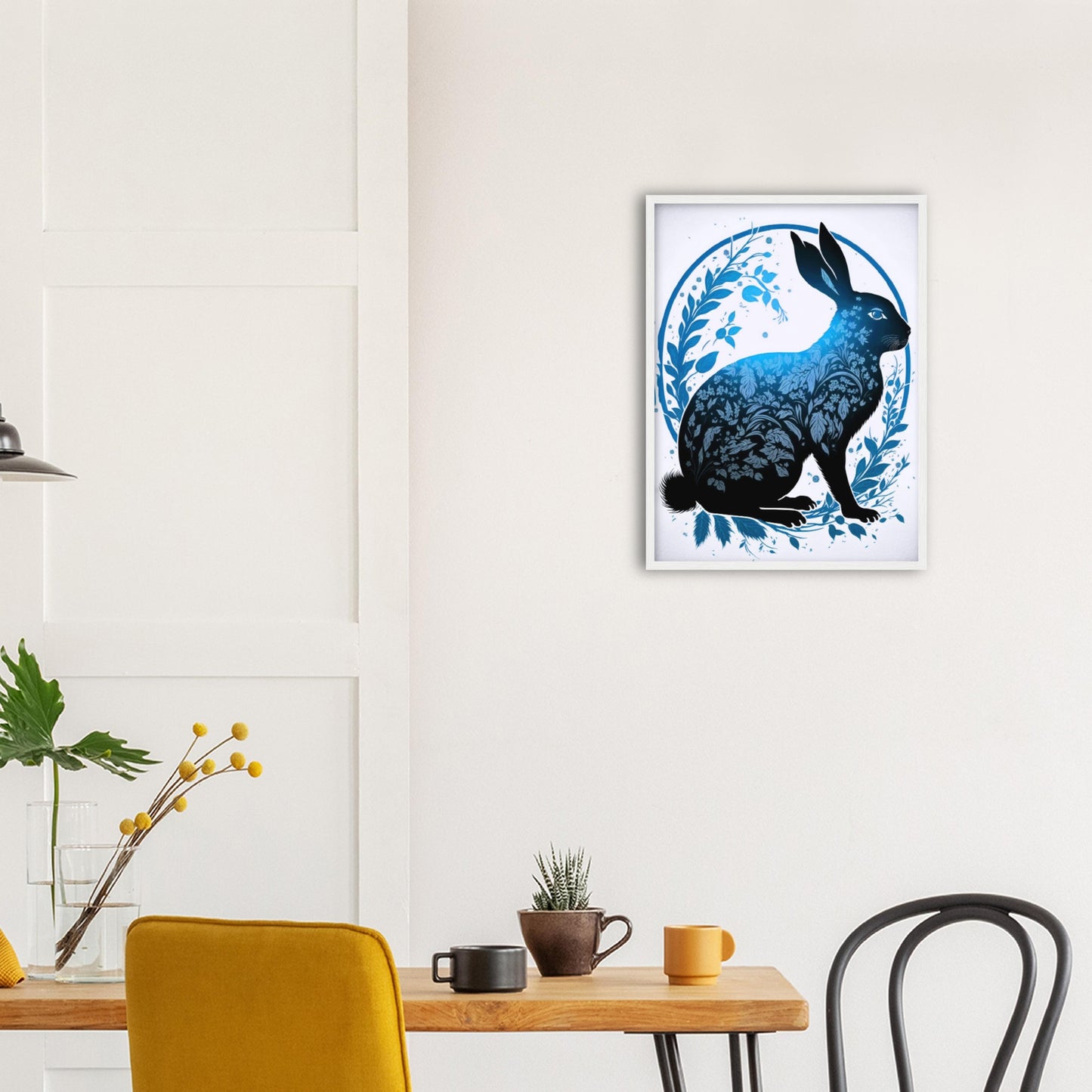 Poster mit Rahmen -  癸卯 - Water Rabbit