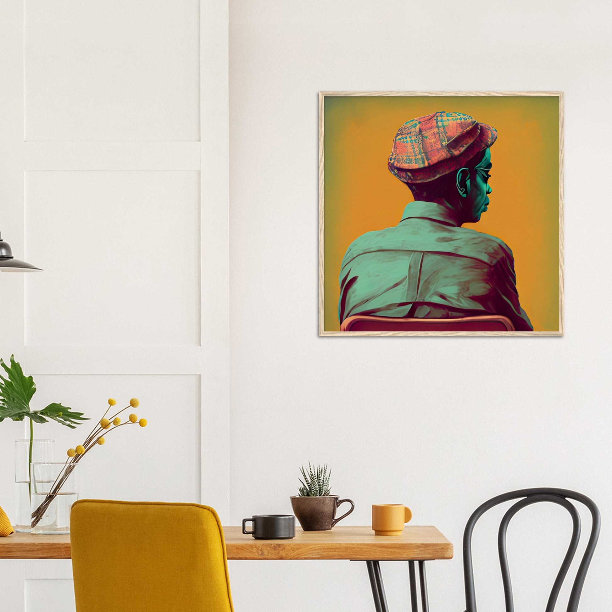 Poster mit Rahmen (Holz) - in Museumsqualität - Listening - The Father - Conrad - rasism - motherhood - Posterleisten - USA - Fineart - Posterrahmen  - Wandkunst - Holzrahmen - Poster with frame - people of color - artwork - art brand - printed cup personalized - Holzleisten - pixelboys - Kunstdrucke - wandbilder - wall art - Kunst auf Tassen  - Office Poster - Gastrotassen - Wanddekoration - Acrylkunst - Geschenkidee - Office Poster - Acryldruck - Abstrakte Kunst - Family Art -