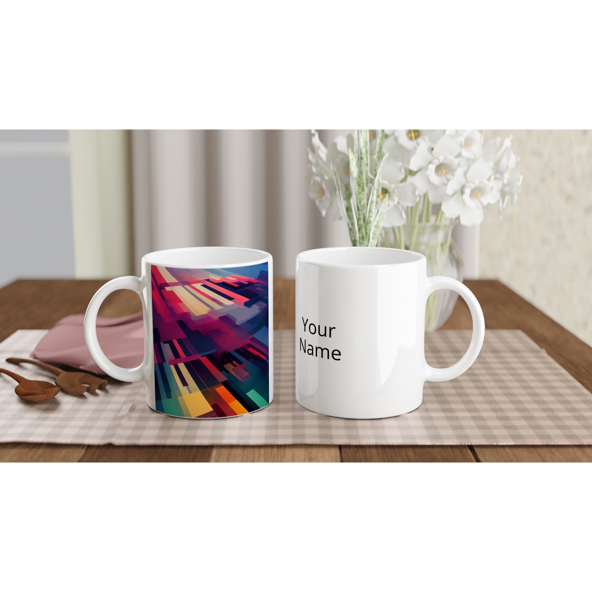 Personalisierte Tasse - Sound of silence No. 1 - Customizable Coffee Cup -  würfel - Personalized Gifts - cubus - Raum des Schweigens - Wall Art - Kunstdruck - analytischen kubismus - synthetischen Kubismus - Kugel - Pyramiden - Pablo Picasso - Juan Gris - Fernand Leger - Georges Braque - mural - Kubismus - Geschenkidee - Künstler: "John Grayst" - Atelier - Germany - Berlin - Hamburg - Colgne - France - Paris - Italy - Rom - USA - America - New York City - Los Angeles - Chicago - Madrid - Palma