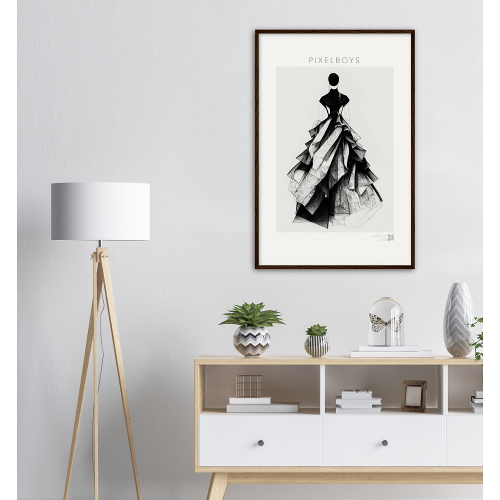 Haute Couture - Poster Set mit Rahmen aus Holz - Haute Couture - No. 5 - "Ambre" - Künstler: "The Unknown Artist Nb. 517" Wandbilder - Kunstdrucke - Pixelboys - Atelier - Milano - Berlin - Munich - Madrid - New York - Dubai - Paris - Tokio - 