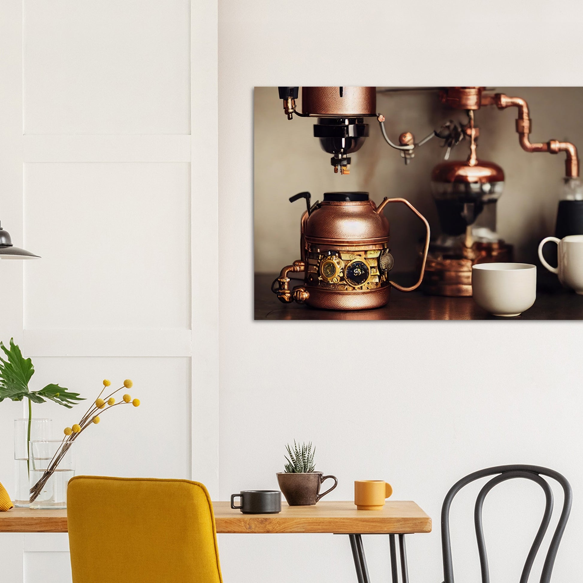 Poster in Museumsqualität - Steampunk - Coffee Maker - No.1 - Wandbild - Kunstwerk - Kunst auf Postern - Fine Art - Steampunk - Future - Maschine - Poster with frame - Office Poster - Art Brand - Pixelboys - Coffee House - Restaurant Poster - Schöner Wohnen - Dekoration - Wall Art - Kunstdruck - Geschenkidee - Kunst auf Acrylglas - Personalisierbare Tasse -