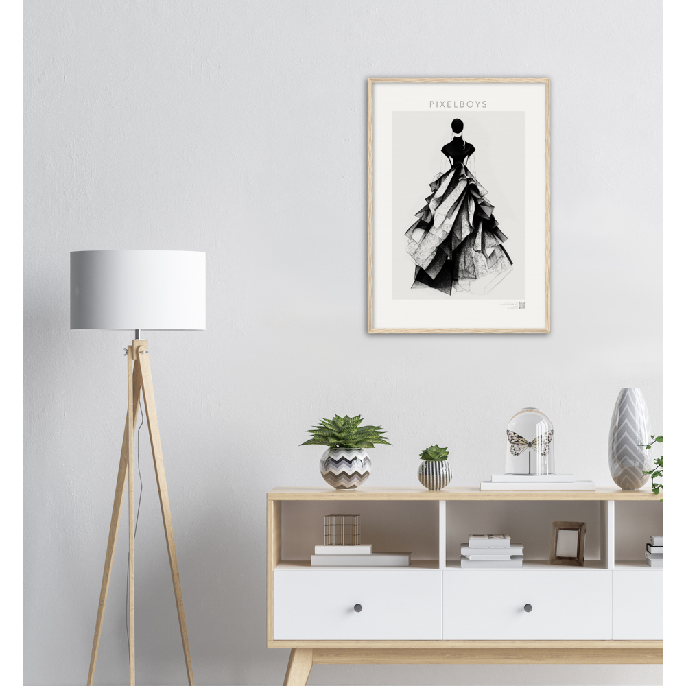 Haute Couture - Poster Set mit Rahmen aus Holz - Haute Couture - No. 5 - "Ambre" - Künstler: "The Unknown Artist Nb. 517" Wandbilder - Kunstdrucke - Pixelboys - Atelier - Milano - Berlin - Munich - Madrid - New York - Dubai - Paris - Tokio - 